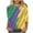 Multicolor#4, variant on DDAPJ pyju Mardi Gras Shirts for Women 3/4 Length Sleeve Carnival Tops Dressy Casual Crew Neck Blouses Parade Party T Shirt Multicolor L