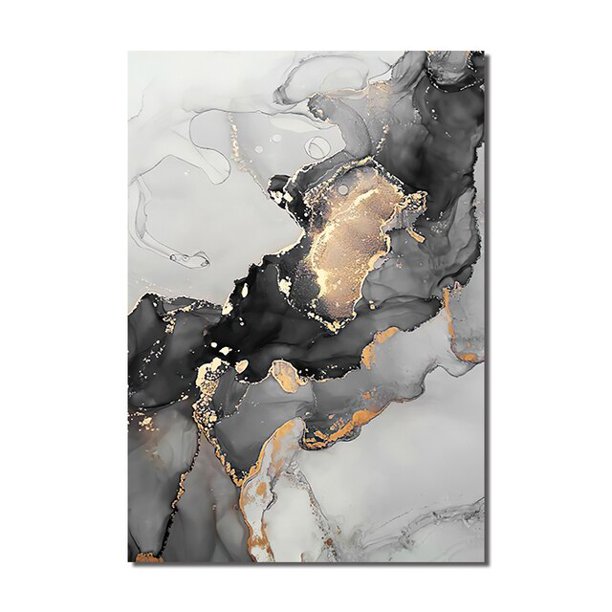 Gold Black Marble Diamond Painting Modern Abstract Wall Art Painting Nordic Diamond Embroidery Rhinestone Cross Stitch Mosaic20x25cm square Gao Jinjia LED