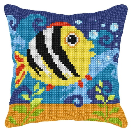 UPC: 5902067312087 | Cushion cross stitch kit Fish 9565