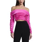 BCBGMAXAZRIA womens Lettuce Ruffle Off Shoulder Top, 10