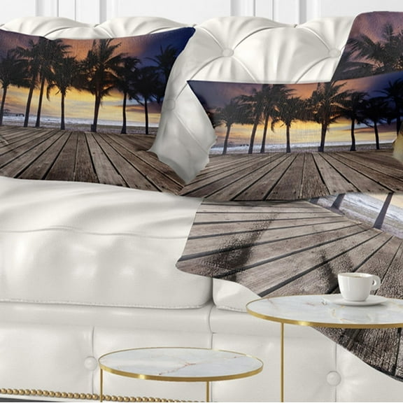 Designart 12" x 20" Multi-color Polyester Throw Pillow