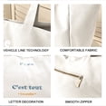 thumbnail image 3 of Bolso de mano de lona para mujer, bolso de hombro causal con cremallera y bolsillo para viajes, playa, trabajo, compras, 3 of 6