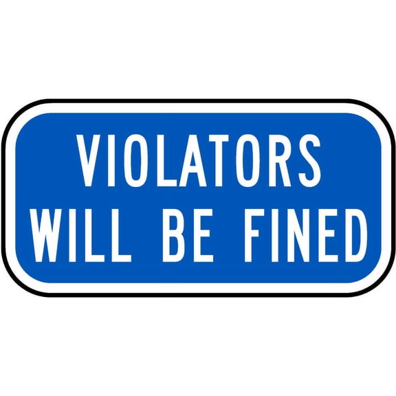 Vinyl Stickers - Violators Will Be Fined Sign - Safety and Warning Warehouse Signs Stickers - 3.5" x 5" - 3 Pack