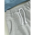 thumbnail image 6 of Toddler Baby Boys Summer Clothes Set Short Sleeve Round Neck Solid Color T-Shirt Tops Drawstring Short Pants Outfits, 6 of 8