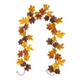 thumbnail image 1 of Maple Leaf Autumn Garland, Halloween Garland Fall Leaf Garland, 78.7 Inch Artificial Hanging Leaves For Mantle Table Decorations For Home Front Door Outdoor Indoor Thanksgiving Fall Autumn Decor, 1 of 7
