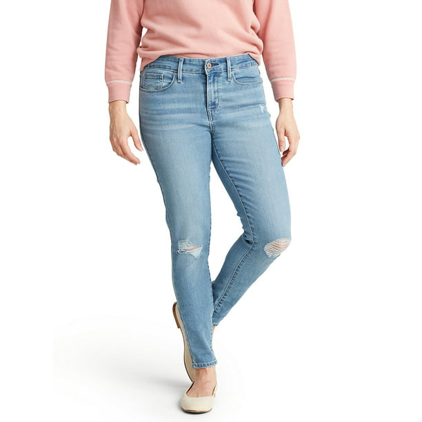 Signature Levi Strauss & Women's Mid Rise Super Skinny Jeans - Walmart.com