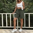 thumbnail image 5 of Women's Hiking Cargo Shorts Lightweight Quick Dry Summer Casual Athletic Shorts Camping Travel Pockets by Yigetop Blackish Green L, 5 of 7