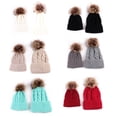 thumbnail image 4 of 2pcs / Set Sombreros y Gorras de Invierno Punto Casquillo de Gorrita Tejida Gris Salvador Mamá niños sombreros, 4 of 7