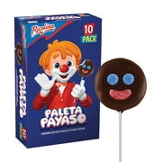 Paleta Payaso Marshmallow Lollipops with Chocolate Flavored Coating, Net Wt. 15.8 Ounces, 10 Count Box