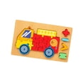 thumbnail image 2 of Number Puzzle Puzzles Color Shape Sorting Toy Developmental Puzzle Wooden Animal fire engine, 2 of 9