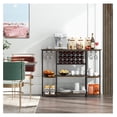 thumbnail image 2 of Wine Rack Table, 47 Inches Industrial Wine Bar Cabinet with Wine Rack & Glass Holders, Freestanding Floor Bar Storage Cabinet for Liquor and Glasses for Home Kitchen Dining Room (Rustic Brown), 2 of 9