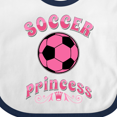 thumbnail image 4 of Inktastic Soccer Princess Girls Baby Bib, 4 of 4