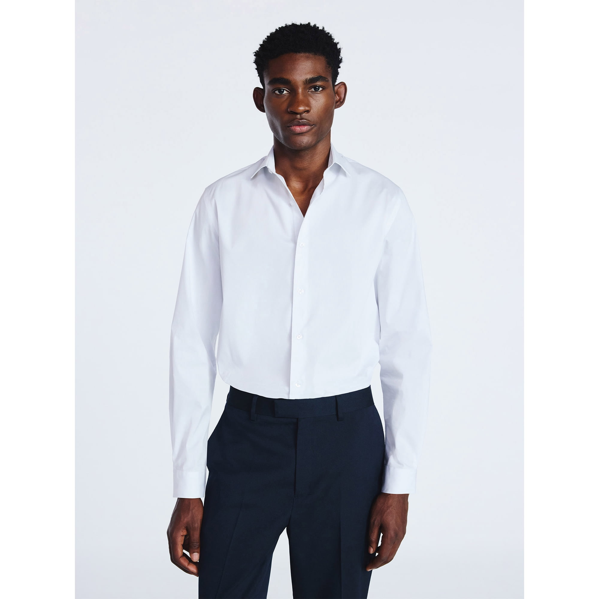 Free Assembly Men's Slim Fit Dress Shirt with Long Sleeves, Sizes 14/32 - 17/34