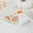 thumbnail image 5 of Homewish Harvest Pumpkin Quilt Full, Autumn Maple Leaf Full Bedspread Sets, Cream Orange Brown, 3pcs 1 Bedspread and 2 Pillowcases, 5 of 7