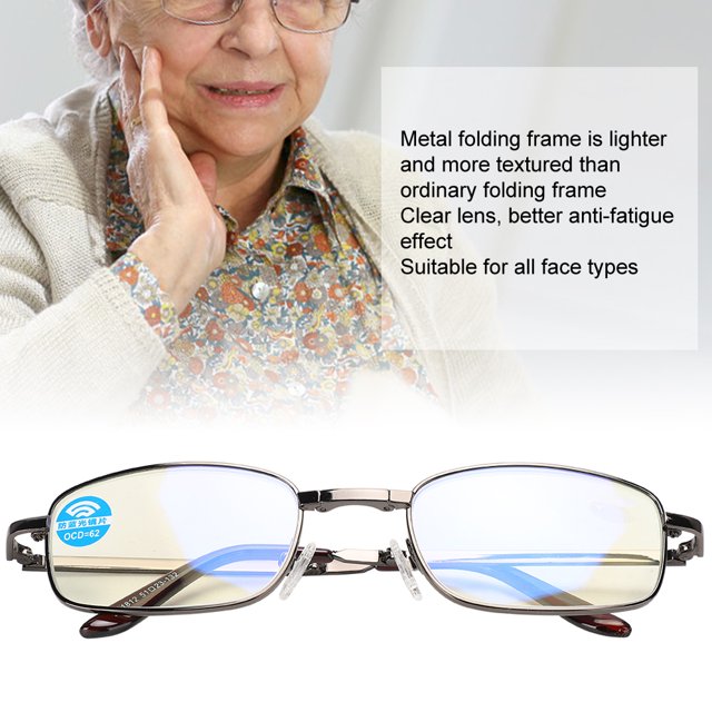 Gafas De Lectura Con Bloqueo De Luz Azul, Antifatiga, Plegables, Para Presbicia, Para Hombres Y Mujeres+400 Marco Negro