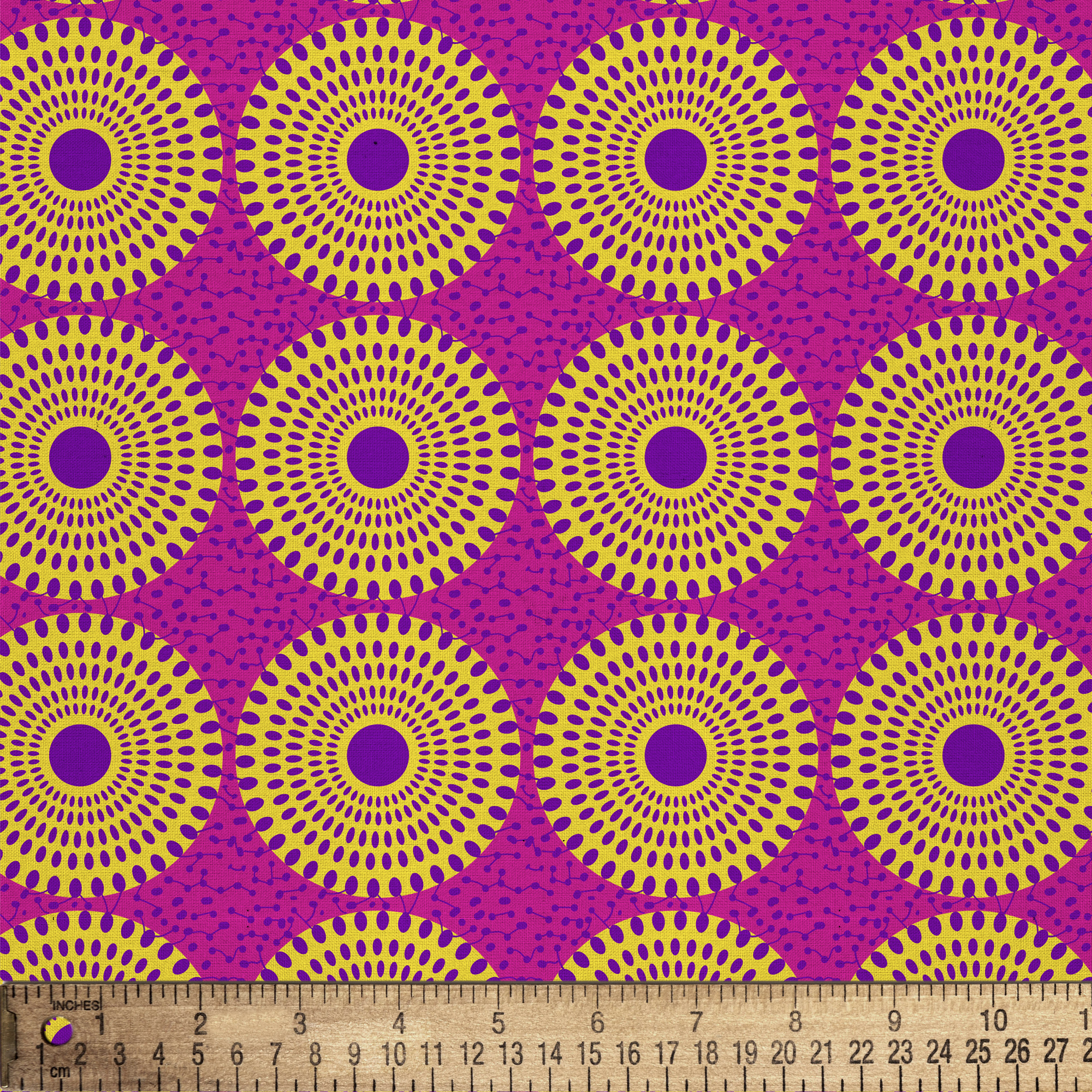 1 Yard 100% Cotton African Wax 1, Fuschia, 44" Wide for Quilting & Sewing by David Textiles