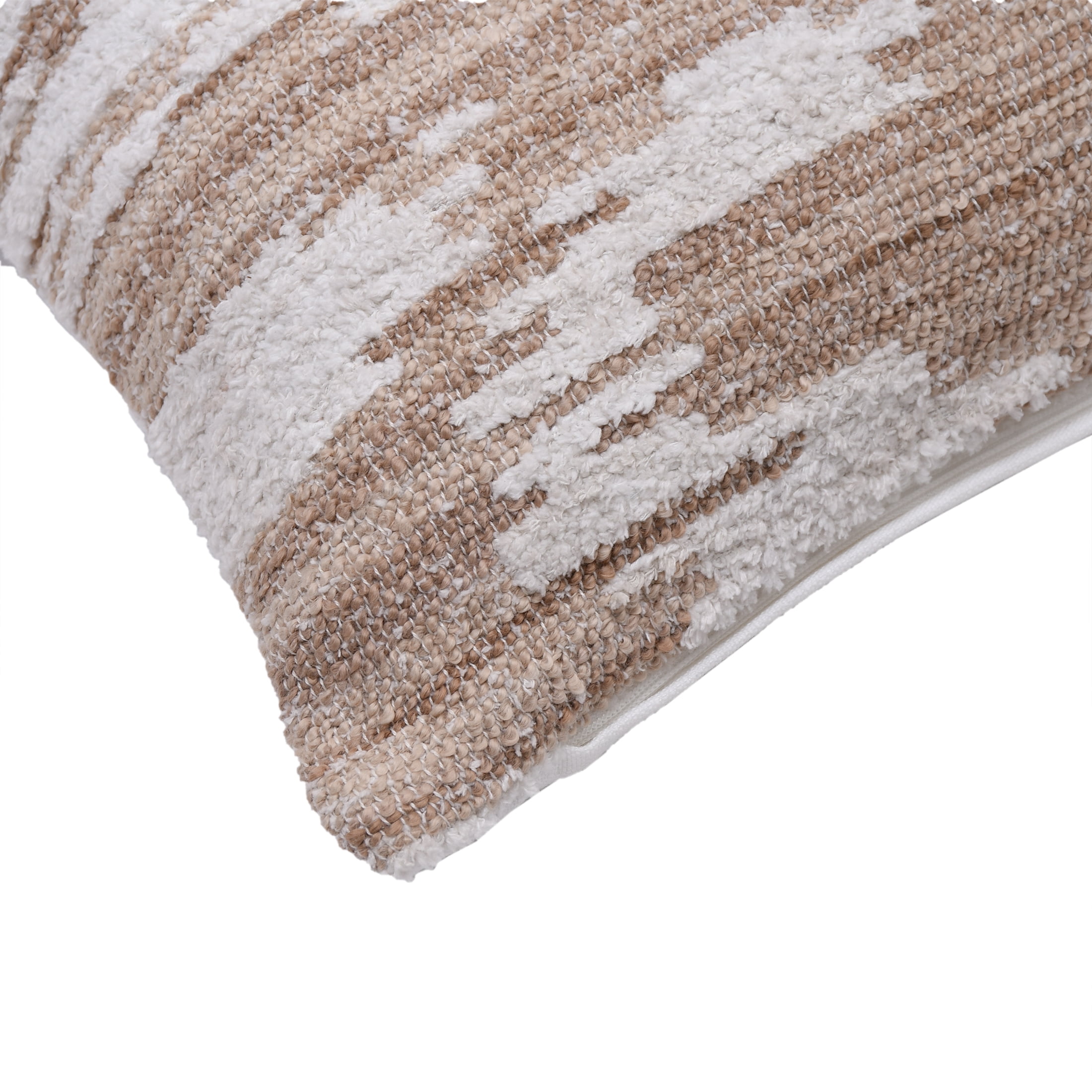 Better Homes & Gardens 14" x 24" Arrin Abstract Ikat Lumbar Throw Pillow Cover, Brown Wool