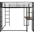 thumbnail image 6 of Harper & Bright Designs Wood Loft Bed Storage, Full, Black, 6 of 8