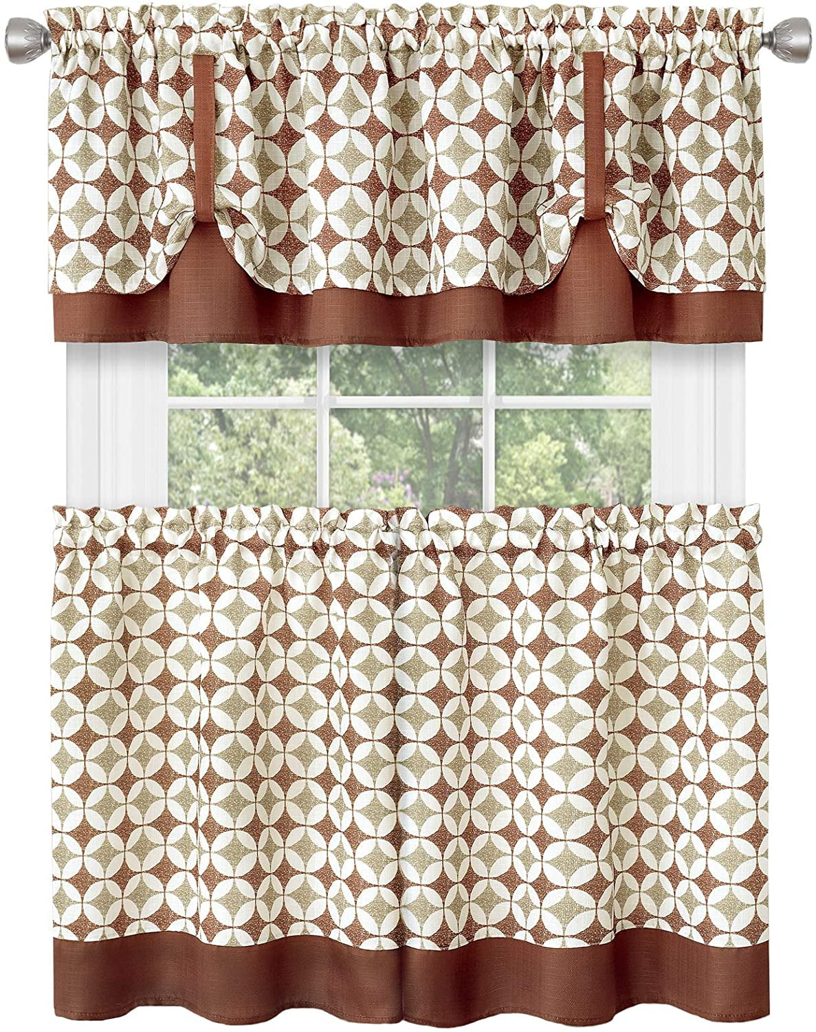 Plaid Solid Color Short Curtain Through Rod Cafe Kitchen Window Valance Decor 
