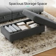thumbnail image 6 of Linsy Home Plush Corduroy Storage Ottoman, Upholstered Ottoman Bench for Sofa, Coffee Table or Footrest, for Living Room, Bedroom or Entryway, Dark Grey, 6 of 9