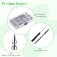 thumbnail image 3 of 270 Sets Mixed Shape Rivets, 12 Styles Silver Color Spikes and Studs, Zinc Alloy Cone Spikes, Punk Rock Clothing Accessories, Metal Rivets for Clothes Shoes Belts Bags, DIY Leathercraft Decoration, 3 of 5