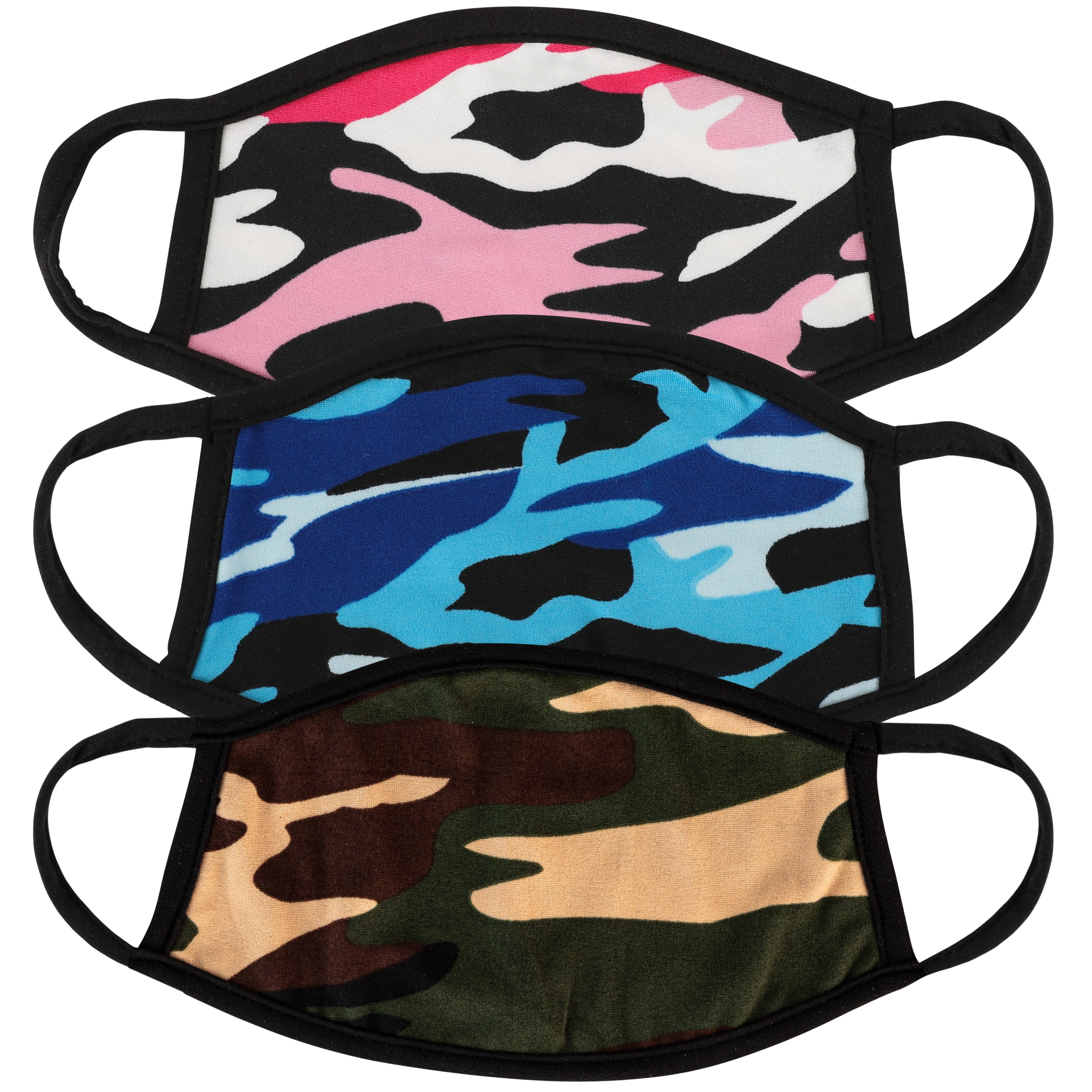 3 Pcs Unisex Kids Size Camo Print Variety Pack Face Mask for Children Reusable Comfortable Washable Made In USA Masks