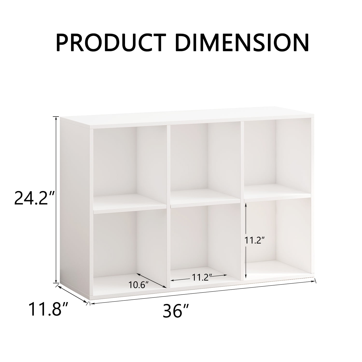 NEWADARA 6 Cube Storage Organizer,White Cube Shelf Wood Cubby Bookcase Cube Organizer Bins Wooden Book Shelves for Bedroom Living Room Nursery Playroom
