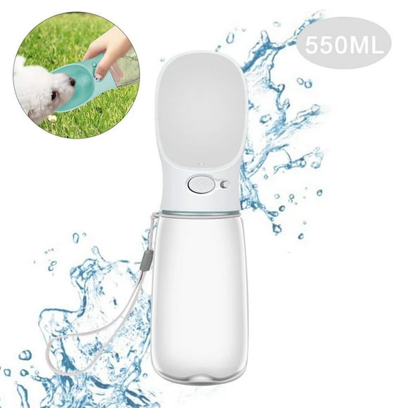 Bouteille d'eau portable pour animaux de compagnie, bouteille d'eau pour chien et chat, bouteille de boisson pour animaux de compagnie, blanc (550 ml)
