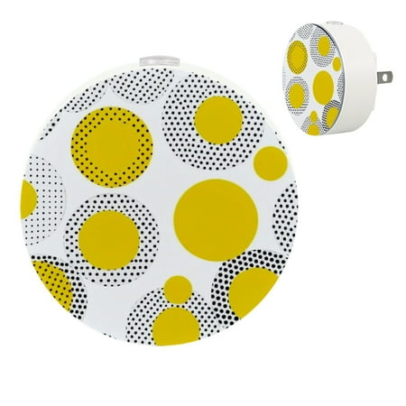 

YZUOUZY Night Light Bedside Lamp Bedside Lamps Set of 2 Black White Yellow Halftone Circle
