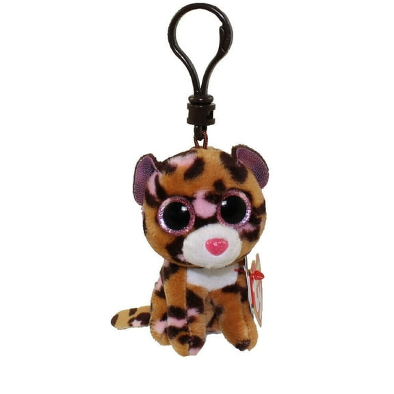 TY Beanie Boos - PATCHES the Brown & Pink Leopard (Glitter Eyes) (Key Clip)(BONUS ONE RANDOM TY ERASER)