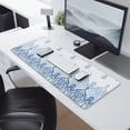 thumbnail image 2 of Long Mouse Pads for Desk,Blue Ethnic Floral Border Pattern Desk Mats on Top Of Desks, Desk Mouse Pad Extra Large with 3mm Non-Slip Base and Stitched Edge for Gaming,Office,Work,Home 31.5"x11.8", 2 of 6
