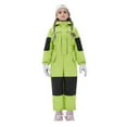 thumbnail image 4 of YunPes Kids Girls Snowsuit One Piece Fleece Lined Color Block Snow Ski Zip Up Hooded Jacket Winter Warm Windproof Jumpsuit, 4 of 9