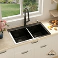 thumbnail image 4 of CASAINC Handmade All in.-One Topmount Stainless Steel 33 in. x 22 in. Double Bowl Kitchen Sink, 4 of 9
