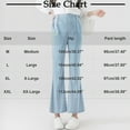 thumbnail image 3 of bbymog Maternity Flare Jeans Casual Elastic Waist Straight Denim Pants Pregnancy Clothes Blue E M, 3 of 7