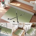 thumbnail image 5 of 2x3 Ft Entryway Area Rug, Sage Green Beige Kitchen Rug Runner Washable Floor Mat, Ombre Ice Hockey Ball Sport Game Non Slip Indoor Door Mat Throw Carpet for Bathroom Living Room Bedroom, 5 of 8