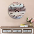 thumbnail image 3 of Stonebriar 18" Brown Analog Round Farmhouse Battery Operated Wall Clock, 3 of 9