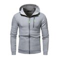 thumbnail image 5 of LYXSSBYX Winter Jackets for Men Winter Men's Splice Cap with Long Sleeve Zip Sweater Tops Blouse, 5 of 9