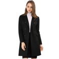 thumbnail image 1 of INSPIRE CHIC Manteau Mi-Long à Double Boutonnage pour Femme à Col à Revers Cranté, 1 of 6