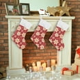 thumbnail image 7 of Ryvnso Christmas Stockings Retro Poinsettia Snowflake 17.7" Large Stocking Decoration 1 Pack, 7 of 7