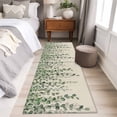 thumbnail image 4 of Kitchen Runner 2 x 6 Ft, Green Eucalyptus Leaves Non-Slip Residential Carpet, Summer Botanical Weeping Rustic Indoor Crawling Mats Runner Rugs for Living Room/Dining Room/Bedroom, 4 of 8