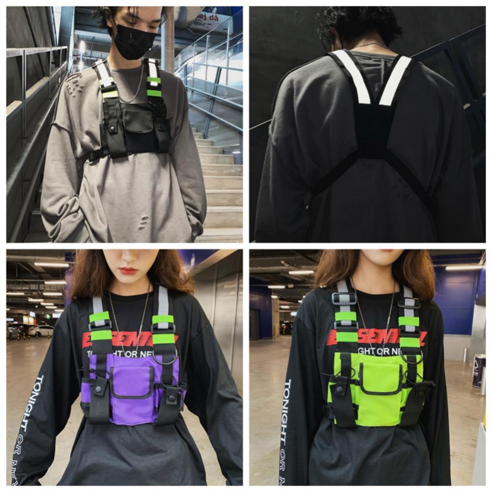 JANDEL Men Women Fashion Chest Rig Bag Reflective Vest Hip Hop Streetwear Functional Harness Chest Bag Pack Front Waist Pouch Backpack - image 3 of 5