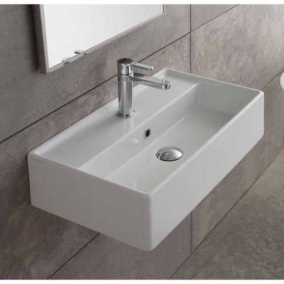 Nameeks 5001-One Hole Scarabeo Teorema 16-1/8" Ceramic Wall Mounted / Vessel Bathroom Sink