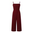 thumbnail image 2 of B91xZ Combinaisons Sans Manches Décontractées pour Femmes Printemps Été Salopettes Amples Combinaisons, Rouge S, 2 of 5
