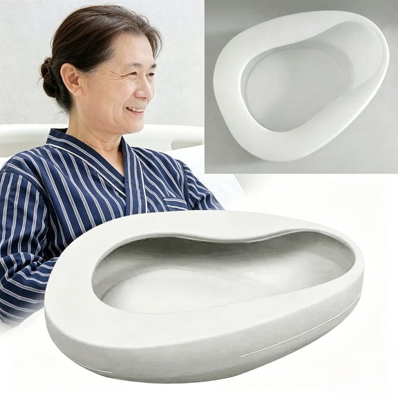 Clearance Thickened Bedpan for Elderly and Patients - Stable Reusable Commode for Home Use, Bed, and Wheelchair (Style B)