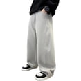 thumbnail image 6 of Karoyedx Pants for Kids Boys Wide Leg Sweatpants Baggy Athletic Workout Uniform Sweatpants with Pockets Drawstring Casual Joggers Grey Size,5-6 Years, 6 of 9