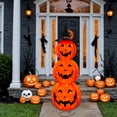 thumbnail image 1 of Muñeco Calabaza de Tela con Luces LED y sombrero de Bruja de 3 Niveles, 1 of 6