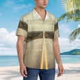 thumbnail image 5 of Empty Road With Clouds Hawaiian Shirts For Men, Summer Short-Sleeve Relaxed-Fit Button-Down Shirts Medium, 5 of 9