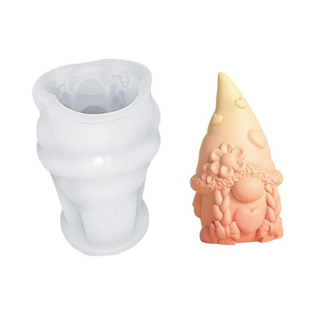 Gnome Silicone Casting Moulds - 3D Design, Compatible with Resin/Wax/Clay, Washable, for DIY Crafts/Home Decor