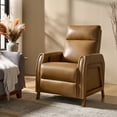 thumbnail image 2 of Modern Power Genuine Leather Recliner Chair with USB and Solid Wood Legs for Living Room Camel, 2 of 8