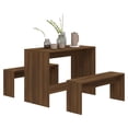 thumbnail image 2 of vidaXL 3 Piece Dining Set Brown Oak Engineered Wood, 2 of 5